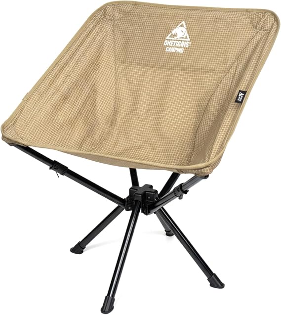 ONETIGRIS Forrest Camping Chair, Set Up in Seconds, Lightweight Folding Chair for Backpacking, Hiking, Beach, Lawn, Travel, Support 330 lbs (Coyote Brown)