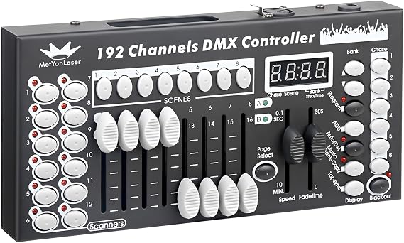 DMX Controller DMX Console,192CH Dmx512 Console Controller Panel Use for Editing Program of Stage Lighting Runing(Black)