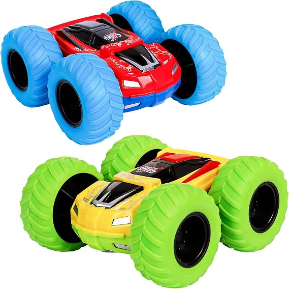 2 Pack Pull Back Car Inertia Monster Truck Car Toys for Boys Ages 3-5