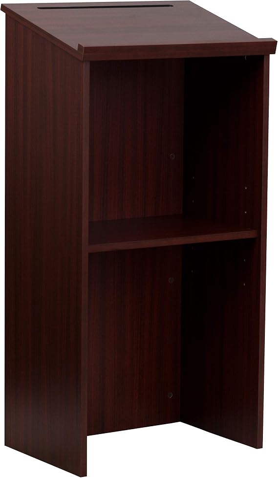 Flash Furniture Mysta Stand-Up Lectern in Mahogany