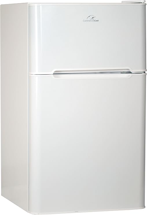 Commercial Cool CCRD32W Compact Double Door Refrigerator with True Freezer, 3.2 Cu. Ft. Mini Fridge, White