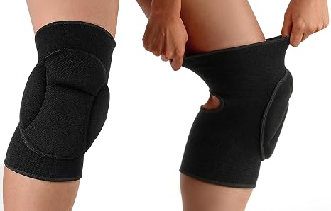 Volleyball Knee Pads Dance 20mm Thick Anticollision Sponge Knee Pad Stretchy Protective Kneepads 1 Pair Soft Knee Support for Men Women Kids Yogo Running Cycling Workout