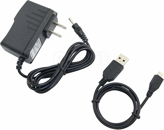AC/DC Charger Power Adapter + USB Cord Cable for Nabi 2 II NABI2-NV7A NABI2-NVA