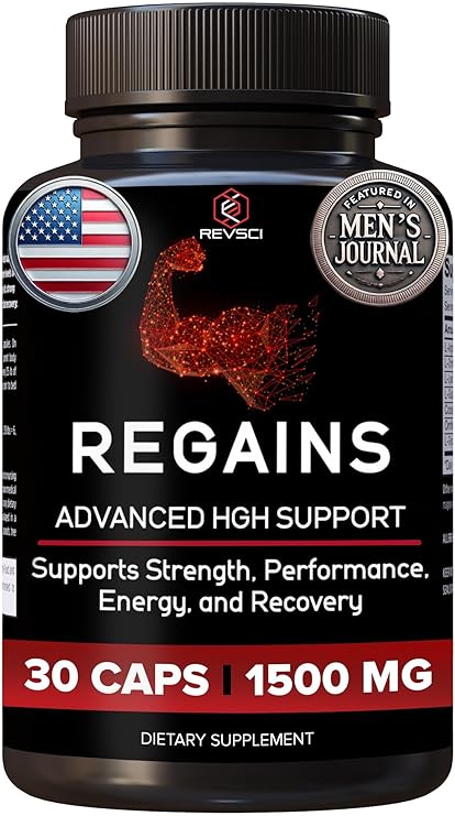 HGH Supplements for Men & Women - REGAINS Starter Pack, Anabolic Peptides for Muscle Growth, Muscle Recovery & Muscle Builder for Men, Human Growth Hormone Booster Post Workout Supplement, 30 Pills