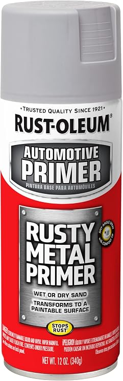 Rust-Oleum Automotive Rusty Metal Primer Spray, Flat Light Gray
