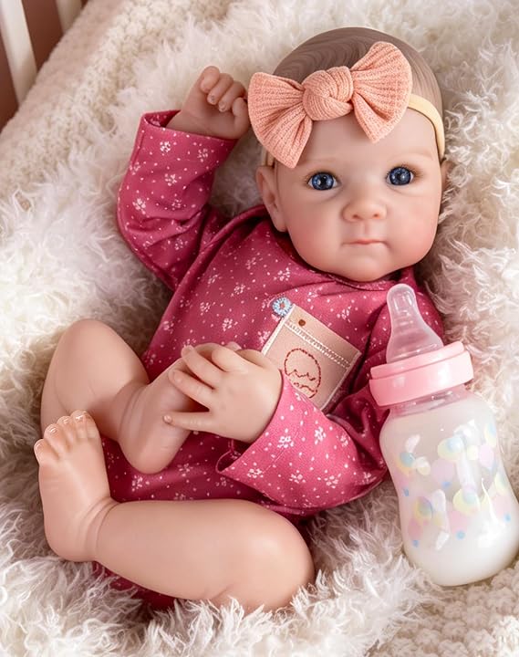 Aori Reborn Baby Dolls Girl 20 Inch Lifelike Baby Doll in Pink Outfit
