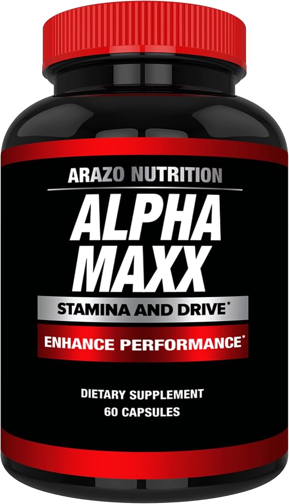 Arazo Nutrition Alphamaxx Health Supplement - Ginseng, Muira Puama, Tribulus Terrestris - 60 Herbal Pill