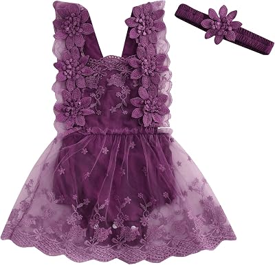 Newborn Baby Girl Romper Dress Sleeveless Lace Floral Romper Dress Infant Summer Clothes Outfits