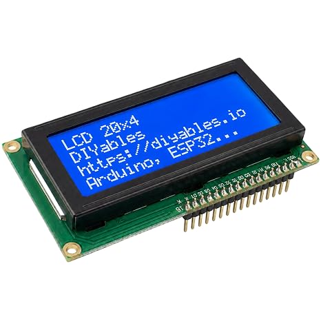 LCD 2004 20x4 Display Module Blue Backlight for Arduino ESP32 ESP8266 Raspberry Pi, Presoldered Character LCD Screen with Tutorials