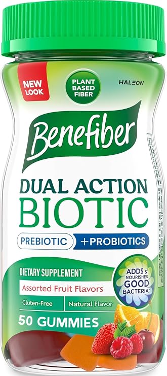 Benefiber Prebiotic Fiber Supplement Gummies, Assorted Fruit Flavor, 50 Ct
