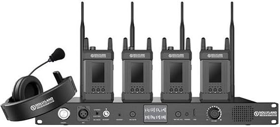 Hollyland Syscom 1000T 4B Full Duplex Intercom System, 1 Base and 4 Beltpacks