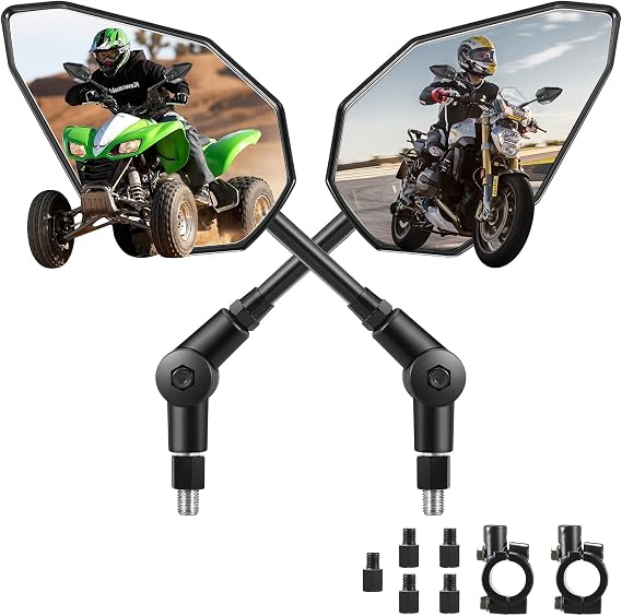 Rearview Motorcycle End Bar Mirror,Motorcycles Handlebar End Side Rear View Mirrors, Universal Handle Round Compatible with Most Motorcycle, E-bike, Scooters, ATV, UTV, Snowmobile,Mini Type4
