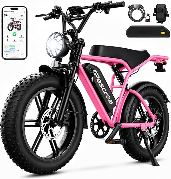 Electric Bike for Adults,1500W Peak 20" Fat Tire Ebike 28MPH 65/120 Miles