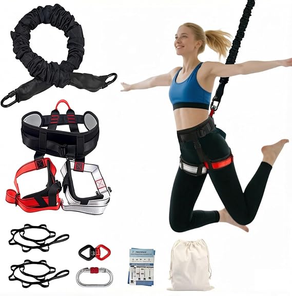 Bungee Fitness Set,CE Certified 6 Sizes(88-220 lbs)Bungee Cord Kit