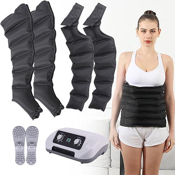 Massager Lymphatic Drainage Full Body Waist Arm Leg Relax Instrument, 6 Cavity Electric Air Compression Massager for Pain and Circulation, Pressotherapy and Lymphatic Drainage
