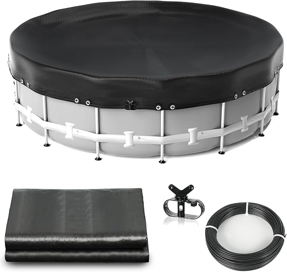 15ft Round Pool Covers for Above Ground Pools, 600D Thicker Winter Cover