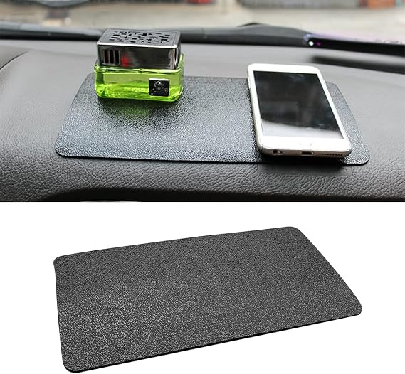 10.6 x 5.9 Inch Car Dashboard Anti-Slip Mat, Black/Car Texture