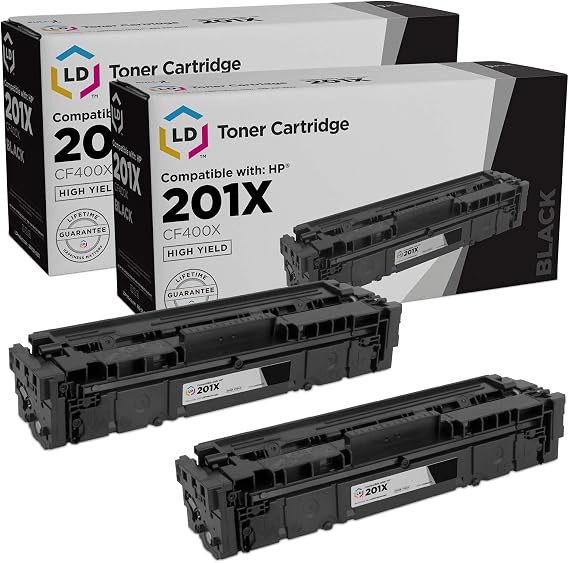LD Products Compatible Toner Replacement for HP Black CF400X (Black, 2-Pk)