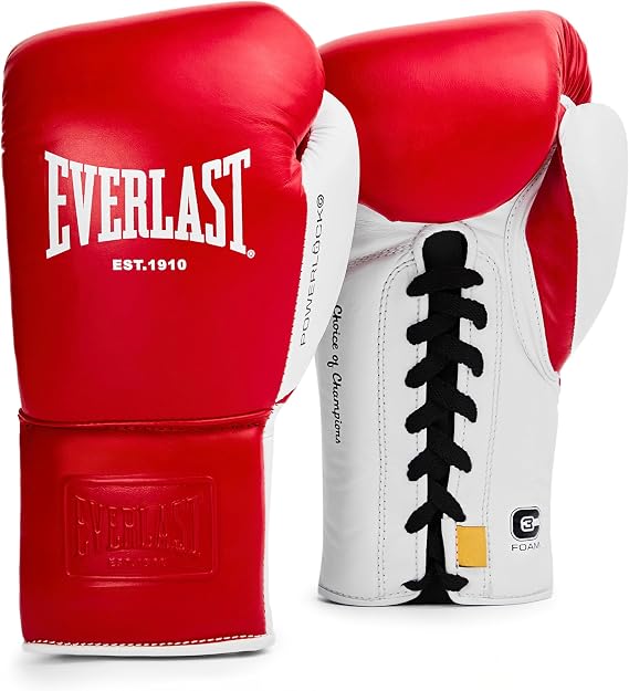 Everlast Powerlock OG Pro Fight Boxing Gloves for Bags & Competition, Advanced Foam, Ergonomic Grip - Authentic Everlast