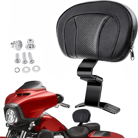 Adjustable Driver Backrest for Touring 2009-later, Motorcycle Front Rider Back Rest Pad Kit Accessories for Harley Davidson CVO Street/Road/Electra Glide Road King Ultra Limited FLHR FLTRX FLHX FLHT