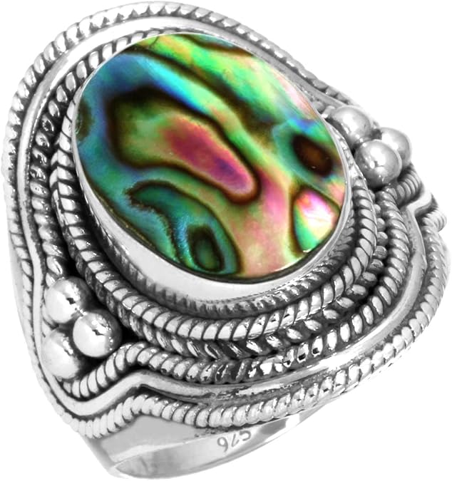 Lapis, Amethyst, Pearl, Carnelian Oval Handmade Ring Genuine 925 Sterling Silver Boho Natural Gemstone Jewelry For Women