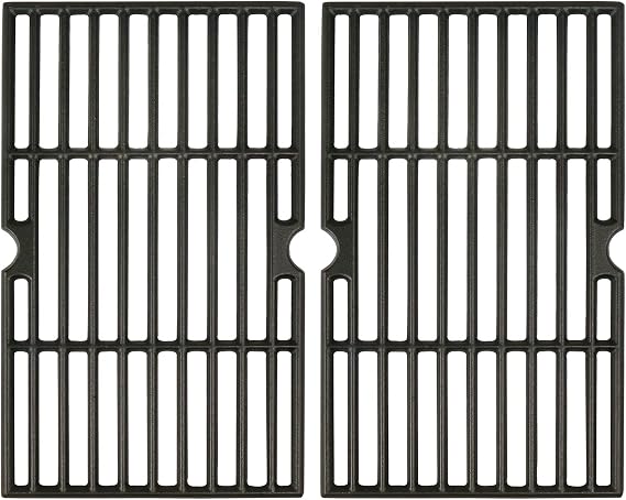 Hisencn Cast Iron Grates for Char-Griller Charcoal Grill E1515, 2-Pack | Grill Grates Replacement Parts for Chargriller 1224 22424 E1515 1616, Durable & Easy Install