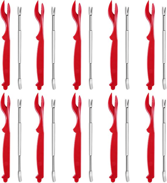 Artcome 20-piece Seafood Tools Set including 10 Lobster Shellers and 10 Forks,Seafood Cracker for Lobster, Crab, Crawfish, Prawns, Shrimp, Shellfish Sheller Knife