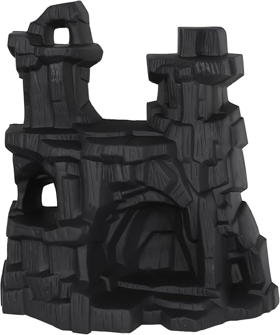 TimMee Battle Mountain Scenery - Coal Black Figure Display & Play Terrain US Made