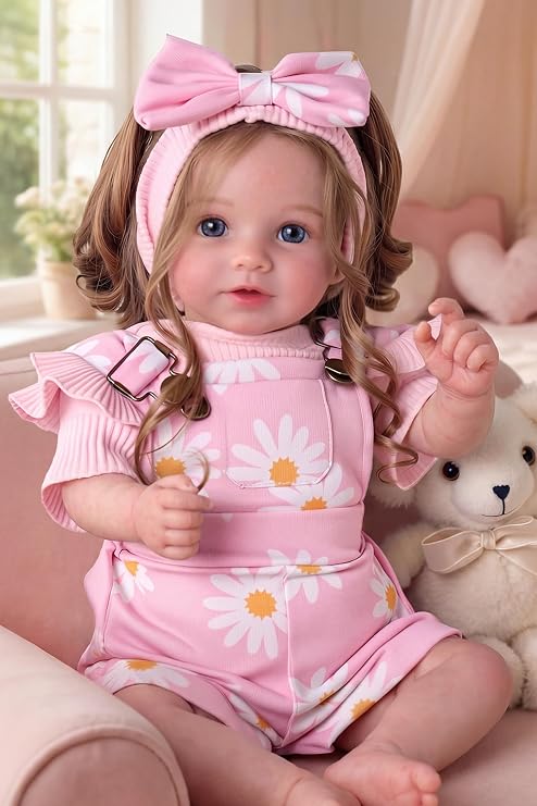 BABESIDE 20inch Realistic Reborn Baby Dolls with Poseable Limbs Rooted Hair | Lifelike Real Life Baby Feeling, Cuddly Soft Cloth Body, Interactive Toy Gifts for Girls Age 3+, Imaginative Play, Collection