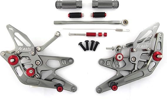 Adjustable Rearsets Compatible with Yamaha YZF R1 2004-2006, Gray