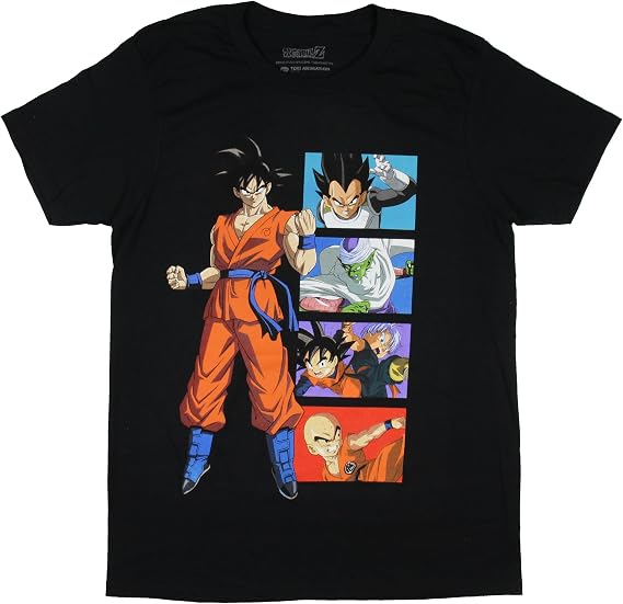 Dragon Ball Super Goku Character Panels Men's Black T-Shirt