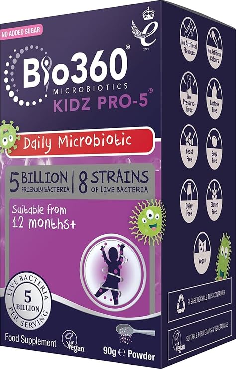Natures Aid Bio360 Kidz Pro-5 Daily Microbiotic Supplement Powder - 90g