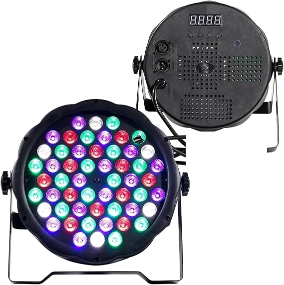 DJ Stage Light, LED 7x18W 7x12W 54x3W 12x3W RGBWA+UV Par Light with DMX512 6in1 Stage Light Wash Effect DJ Disco Mini Led Spotlighting 10W Uplights for Events(54x3W Flat Par) [Energy Class A]