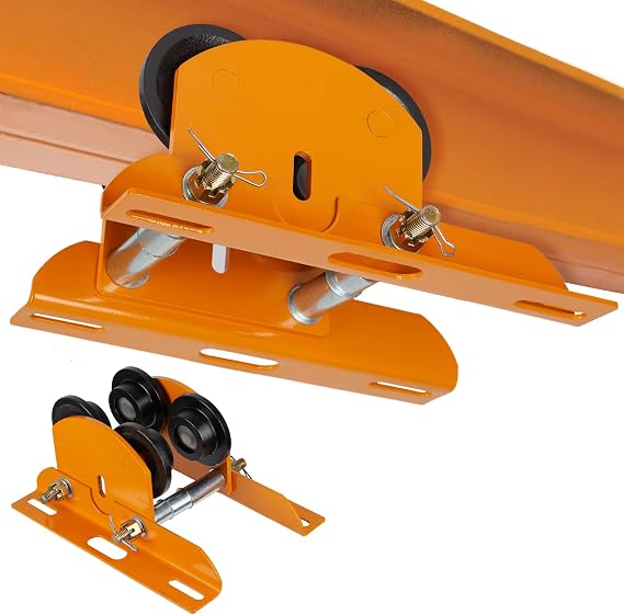 Electric Hoist Manual Trolley Heavy Duty 0.5Ton 1100LBS Capacity for PA200 to PA500, Push Beam Trolley with Dual Track Rollers, Adjustable Flange, Hoist Push Geared Overhead Dual Wheels for I-Beams