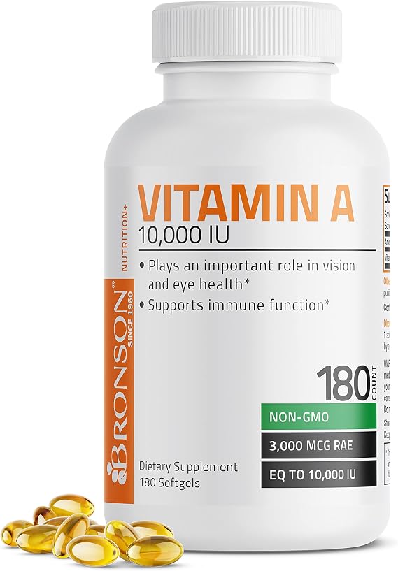 Bronson Vitamin A 10,000 IU Healthy Vision and Immune Support, 180 Softgels