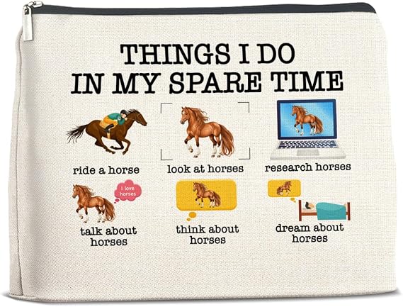 Horse Gifts Funny Makeup Bag for Women Horse Lovers Cowgirl