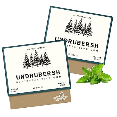 KWOLYKIM Remineralizing Chewing Gum, Refreshing Mint Flavor Gum, Organic Sugar-Free Long Lasting Chewing Gum for Teeth 2 Boxes