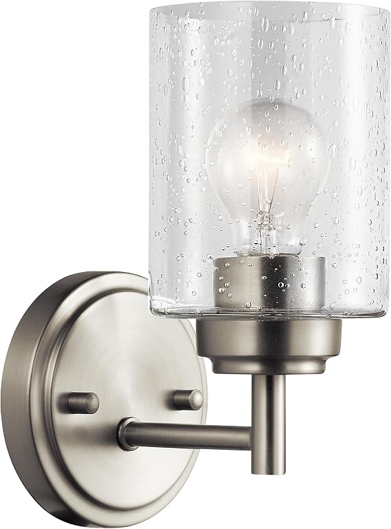 Kichler Winslow 9.25" 1-Light Wall Sconce Light, Brushed Nickel