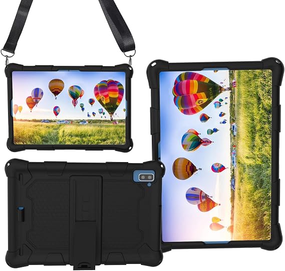 Tablet Case for Dragon Touch Notepad 102, TECLAST P20S/M40 Pro/M40S/P20HD/M40, YESTEL T5, PRITOM TronPad L10, YOBANSE TAB10, BYYBUO SmartPad T10/A10_L, North Bison 10, Shoulder Strap, Black