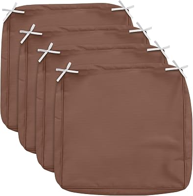 COSHNIBI Patio Cushion Covers 24 X 24 X 4, Waterproof and Fade-Resistant Outdoor Cushion Cover Replacement for Outdoor Slipcovers,Rattan Chair Sofa & Lounge Seat - 4 Pack, CoffeeCovers Only