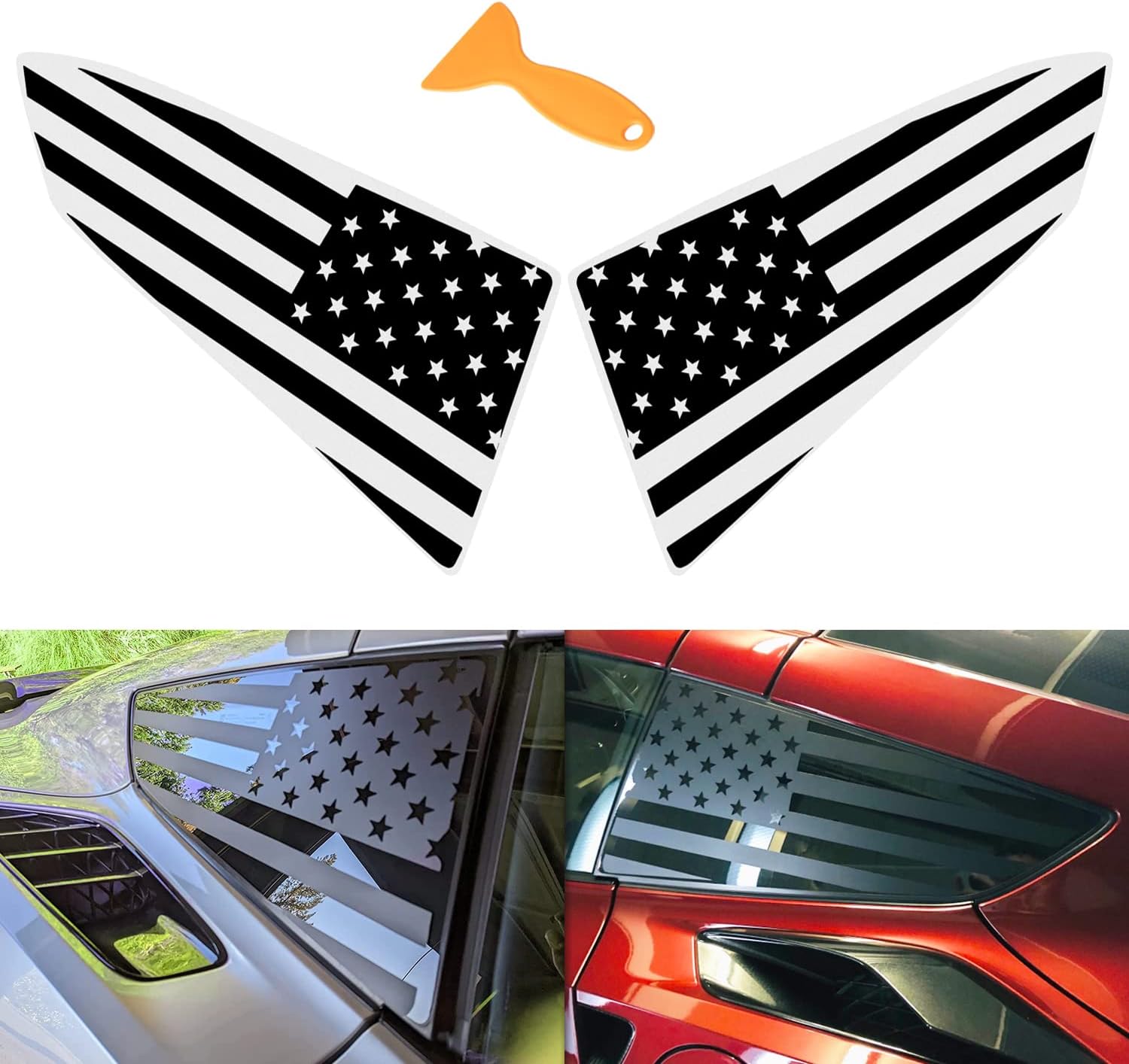 for Both Side American Flag Window Decals fit for C7 Corvette 2014-2019
