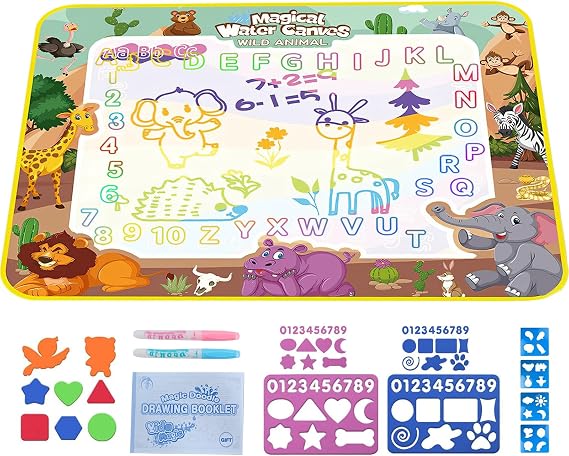 Water Doodle Mat for Toddlers, Magical Colourful, 31.523.62 Mess Free Coloring Mat, Educational Toy Gifts for Kids 3+ Year