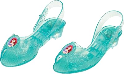 Ariel Light Up Shoes, Official Disney Princess Light-Up Costume Shoes with Ariel Emblem, Kids Size 1112 Medium