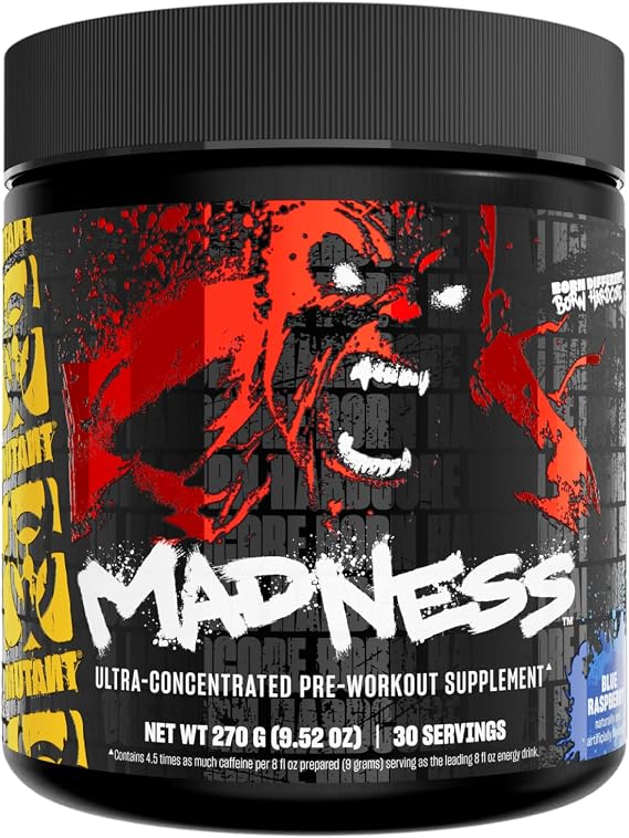 MUTANT Madness, Ultra-Concentrated Pre-Workout, Blue Raspberry, 9.52 oz