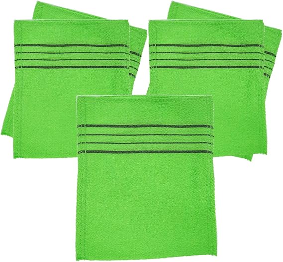Korean Exfoliating Bath Washcloth (Green)_5pcs