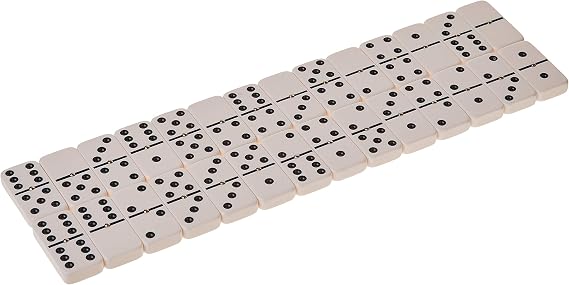 Double 6 Jumbo Size Domino Tiles with Spinner in Vinyl Case, Black