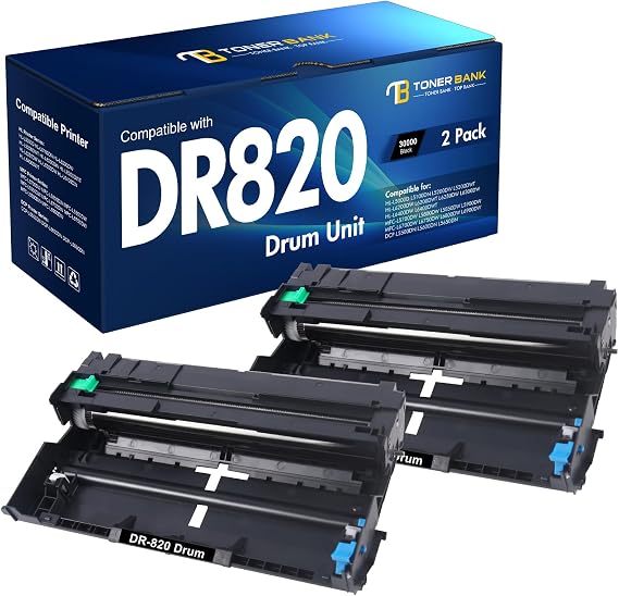 DR820 DR-820 Drum Unit DR 820 HL-L6200DW Black for Brother DR820 Printer | Compatible for HL-L6200DW Drum Unit MFC-L5850DW MFC-L5900DW MFC-L5700DW HL-L5200DW HLL6200DW L6200DW L5200DWT Printer 2 Pack