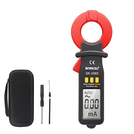 1999 Counts Leakage Clamp Meter, 0.01mA 60A AC Auto-Range Tester