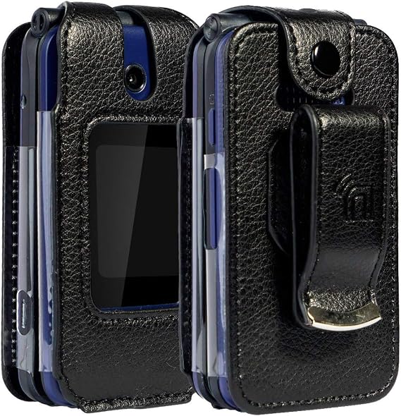 Nakedcellphone Fitted Series for Cricket Debut Flip Phone 2020 Case, Black