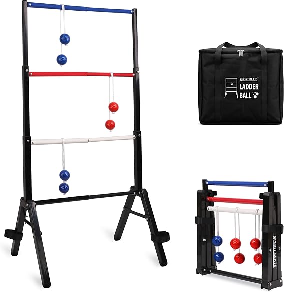 SPORT BEATS Metal Ladder Toss Game Set - Ladder Ball Yard Outdoor Games